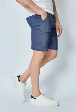 Short uni en toile de style chino