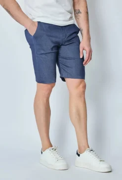 Short uni en toile de style chino