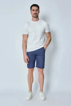 Short uni en toile de style chino