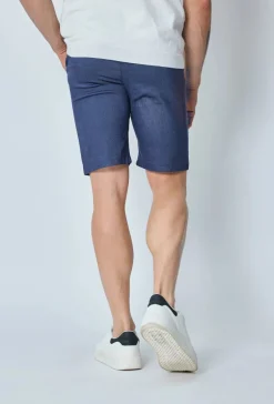Short uni en toile de style chino