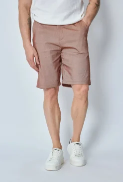 Short uni en toile de style chino