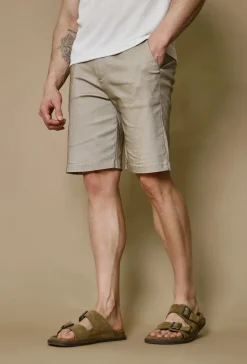 Short uni en toile de style chino