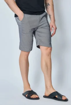 Short uni en toile de style chino