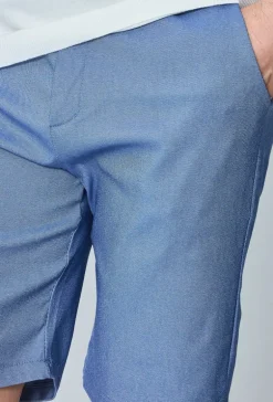 Short uni en toile de style chino