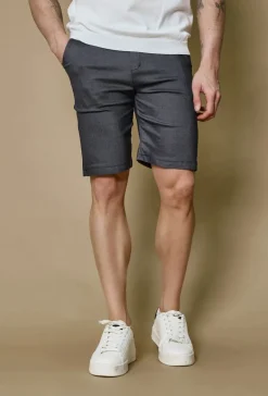 Short uni en toile de style chino