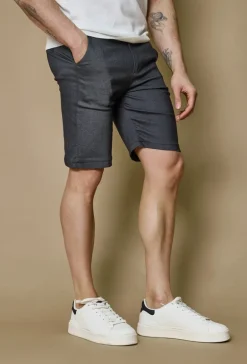 Short uni en toile de style chino