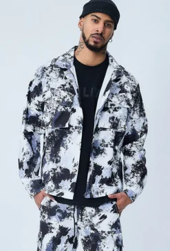 Surchemise streetwear à motif camouflage