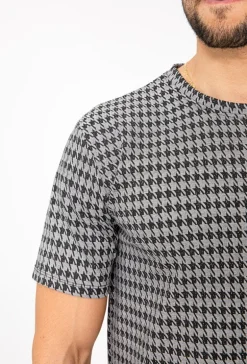 T-shirt à carreaux pieddepoule