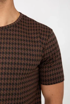 T-shirt à carreaux pieddepoule