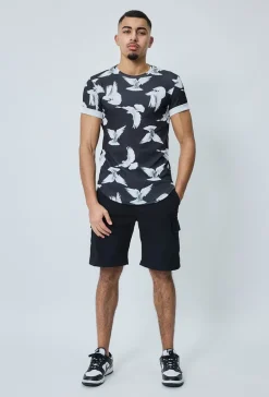 T-shirt à imprimé hirondelles