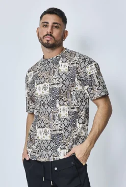 T-shirt à motif fleuri
