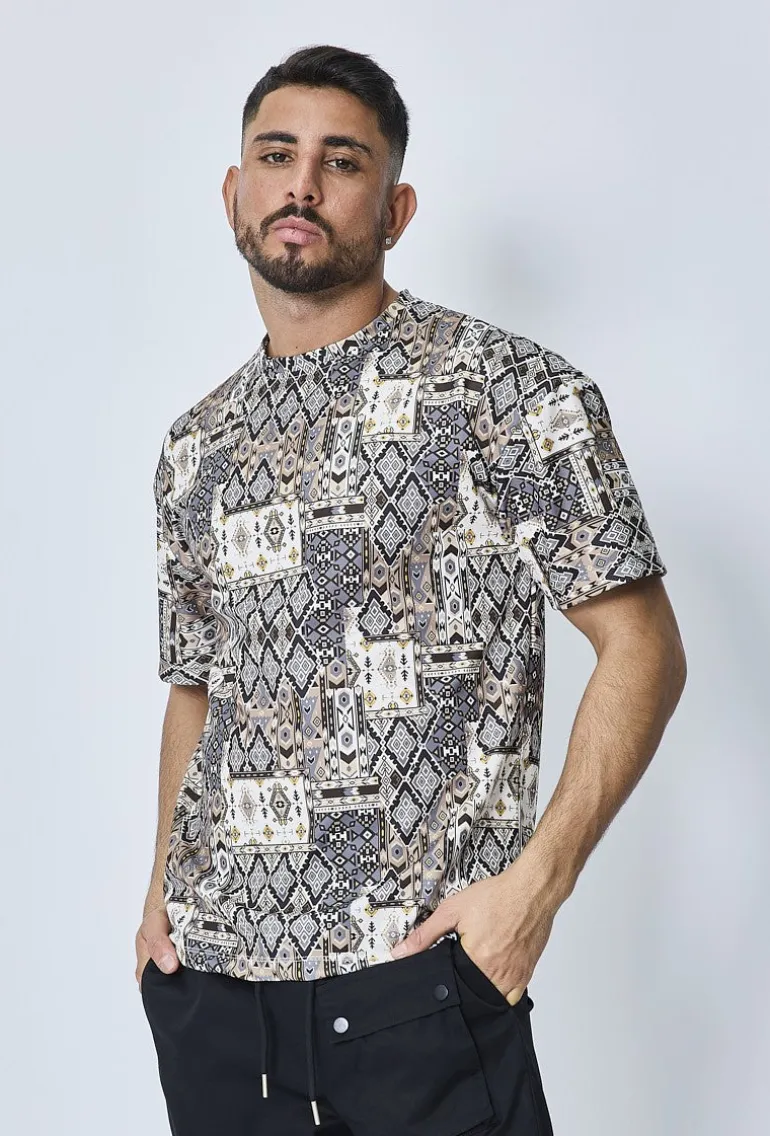 T-shirt à motif fleuri