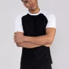 T-shirt avec manches raglan contrastantes