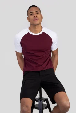 T-shirt avec manches raglan contrastantes