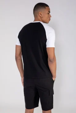 T-shirt avec manches raglan contrastantes