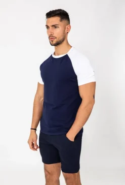 T-shirt avec manches raglan contrastantes