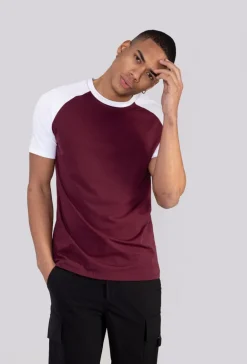 T-shirt avec manches raglan contrastantes