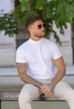 T-shirt basic col montant