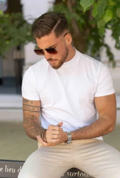 T-shirt basic col montant