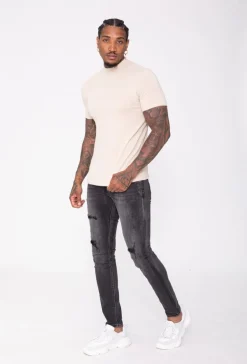 T-shirt basic col montant