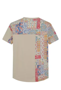 T-shirt bimatiere à motifs abstraits