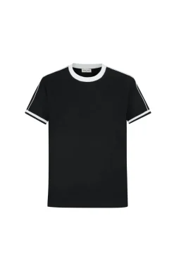 T-shirt cotelé style baseball