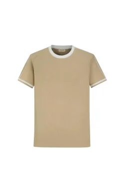 T-shirt cotelé style baseball