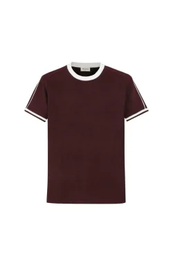 T-shirt cotelé style baseball