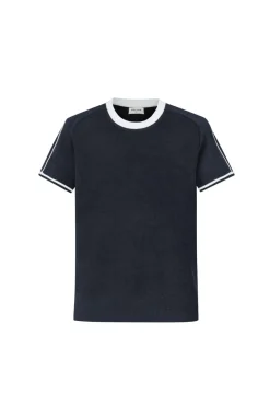 T-shirt cotelé style baseball
