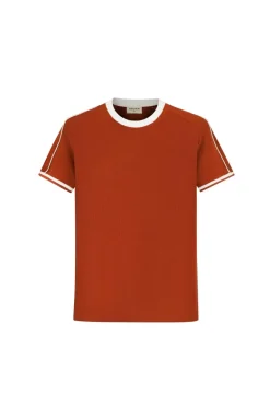 T-shirt cotelé style baseball