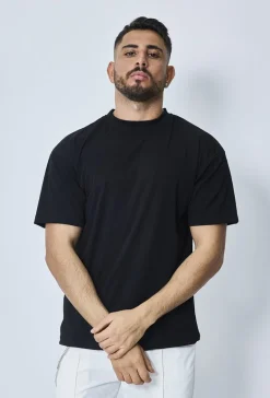 T-shirt cotelé uni oversize