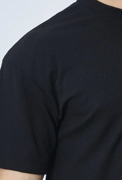 T-shirt cotelé uni oversize