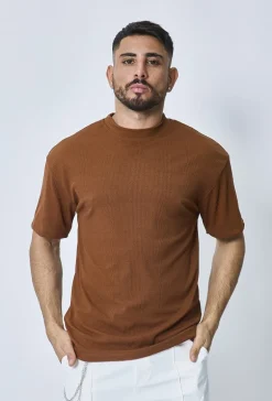 T-shirt cotelé uni oversize