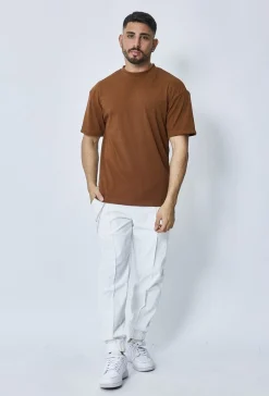 T-shirt cotelé uni oversize