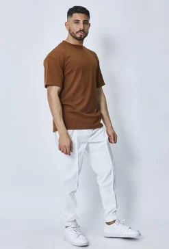 T-shirt cotelé uni oversize