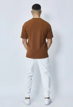 T-shirt cotelé uni oversize