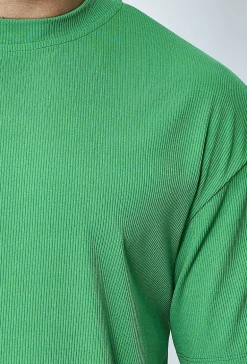 T-shirt cotelé uni oversize