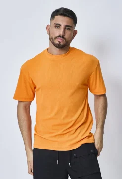 T-shirt cotelé uni oversize