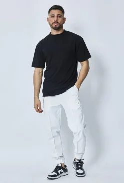 T-shirt cotelé uni oversize
