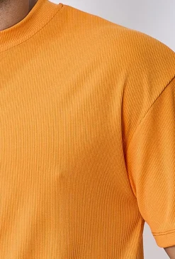 T-shirt cotelé uni oversize