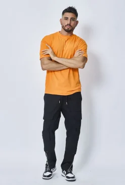 T-shirt cotelé uni oversize