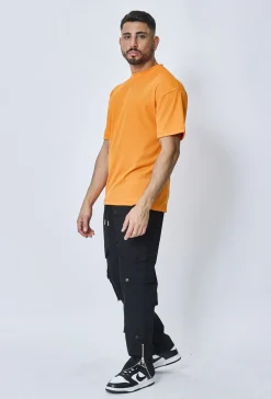T-shirt cotelé uni oversize