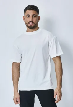 T-shirt cotelé uni oversize