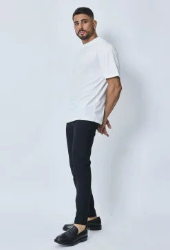 T-shirt cotelé uni oversize