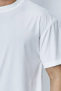 T-shirt cotelé uni oversize