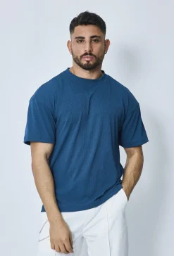 T-shirt cotelé uni oversize