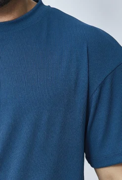 T-shirt cotelé uni oversize