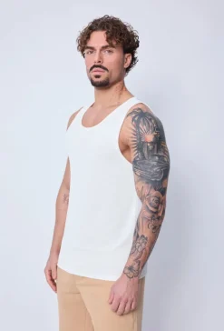 T-shirt débardeur côtelé slim qui épouse la silouette et met le coprs en valeur