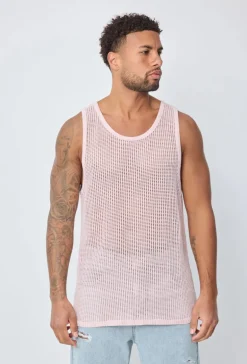 T-shirt débardeur uni à multiples trous