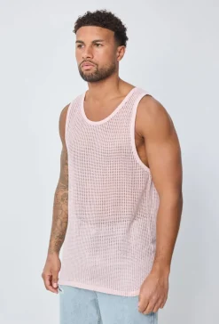 T-shirt débardeur uni à multiples trous